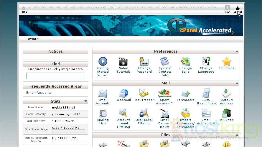 logout cpanel