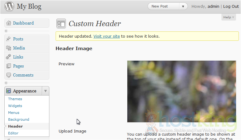 Change Wordpress Header